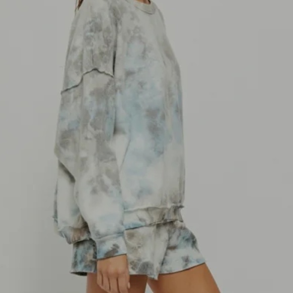 Free People Kelly Washed Set in Ocean Blue Combo sz  xs NWT $168R - Picture 6 of 11